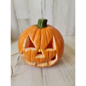 Light up Jack O'Lantern Halloween speckled home decor figure